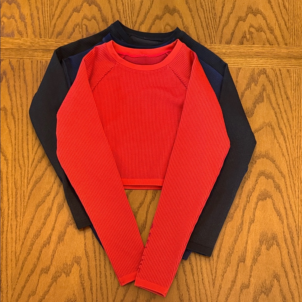 Aerie Red, Navy, and Black Crop Tops